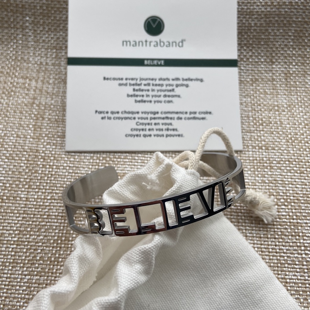 Silver ‘Believe’ Mantraband (Nwt)